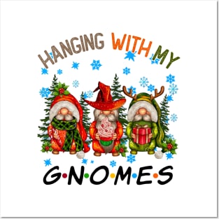 Funny Christmas Gnome Hanging With My Gnomies Family Pajamas Posters and Art